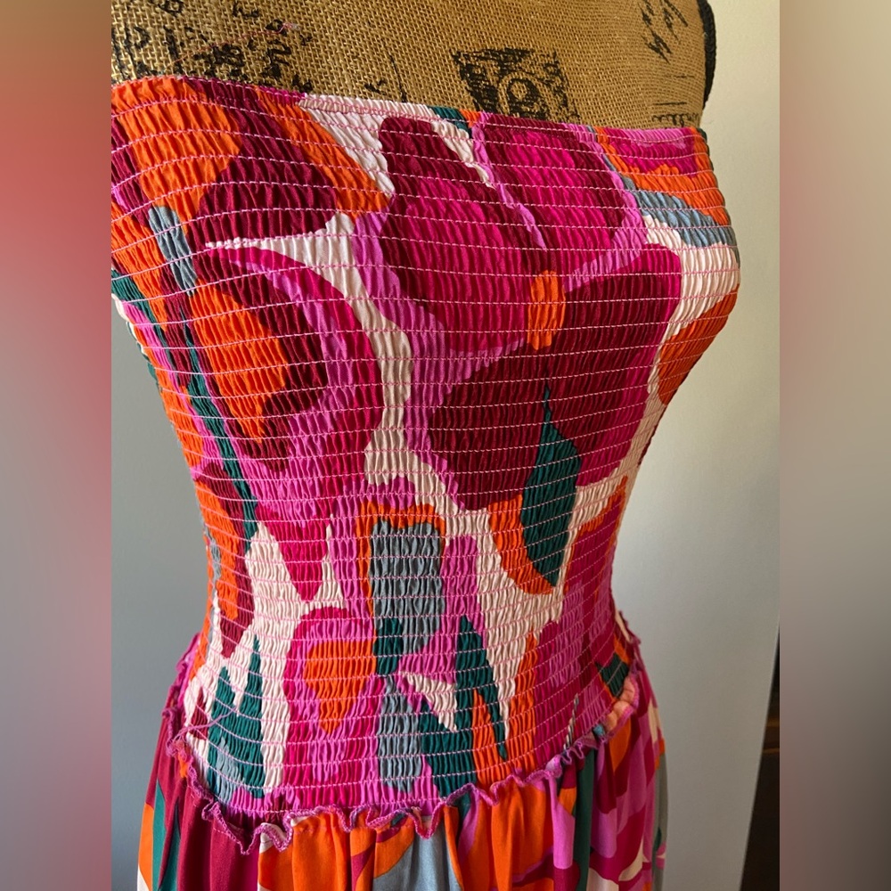 ABEL the Label SZ M Pink, Orange. And Teal Floral Maxi Skirt - Picture 3 of 7